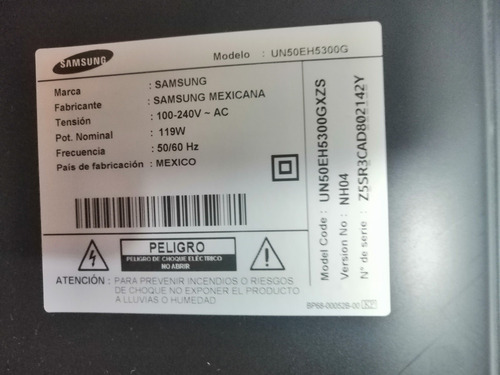 Televisor Samsung Un50eh5300g Desarme Trizado Venta X Piezas