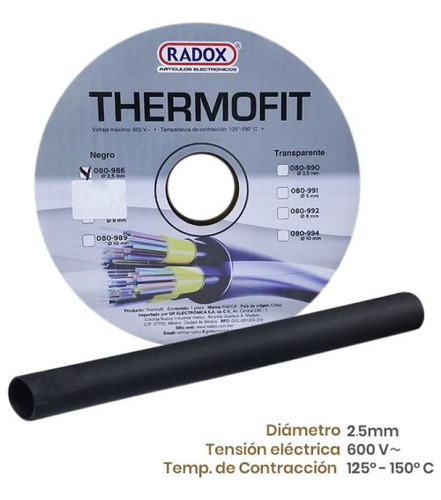 080-986 Thermofit 3/32  2.25mm Por Metro Sge16971