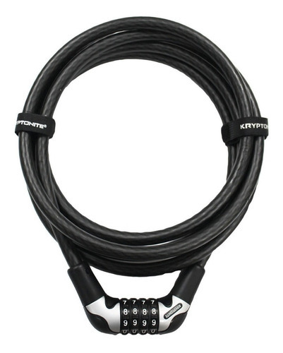 Guaya Para Bicicleta Kryptonite Kryptoflex 1230 Combo Cable Color Negro