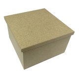 Caixa Quadrada Tampa Sapato 25x25x15 Mdf Cru Madeira