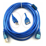Extension Alargue Cable Usb 2.0 De 5 Metros Macho-hembra ® Color Azul