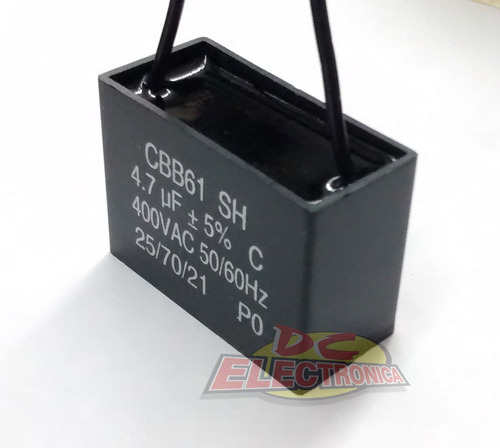 Capacitor Ventilador Encapsulado 4,7uf 400v C/cables