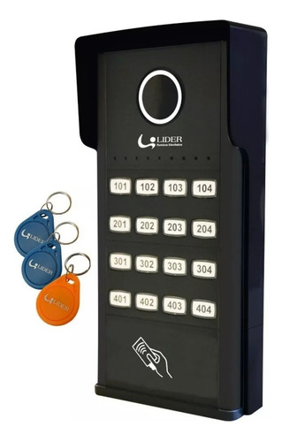 Porteiro Coletivo Rfid Lr816r Smart Lider Com 16 Pontos Cor Preto