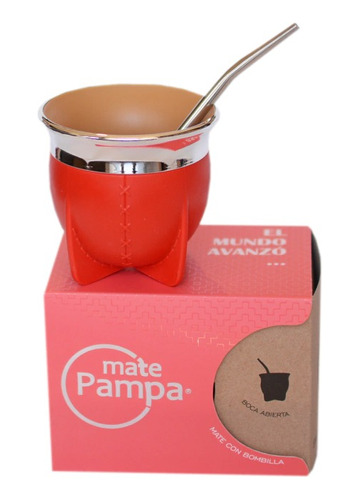 Mate Pampa Con Bombilla Y Packaging Termico Boca Ancha