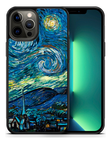 Funda Protectora Para iPhone Noche Estrellada Van Gogh Tpu