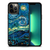 Funda Protectora Para iPhone Noche Estrellada Van Gogh Tpu