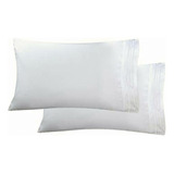 Elegant Comfort 2 Fundas De Almohada Estándar, Color Blanco Liso