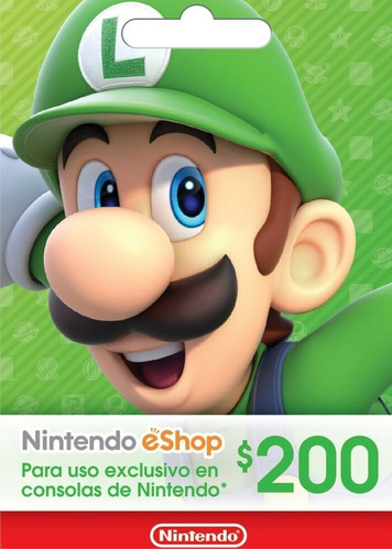 Tarjeta Nintendo Eshop $200 Pesos (código)