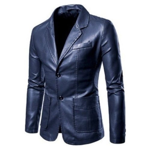 Chaqueta De Cuero Para Hombre Blazer Primavera Otoño