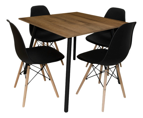 Comedor Mesa Cuadrada London Con Sillas Eames - Elige Color 