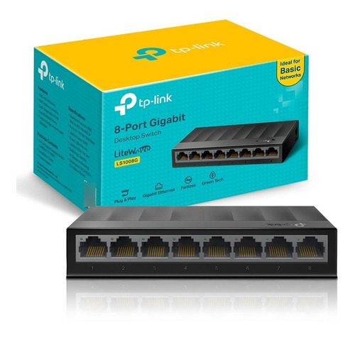 Switch 8 Portas Gigabit Tplink Ls1008g 10/100/1000 Litewave