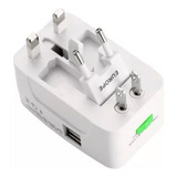 Adaptador Viajero Universal + 2 Usb Enchufe Universal 220v 