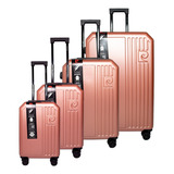 Pierre Cardin Kit X4 Valijas Rígidas Con Fuelle Pc4007 6c Color Rose Gold Pc4007 Lisa