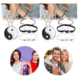 8 Pzs Yin Yang Juego De Pulseras+ Collar, Pulsera Ajust