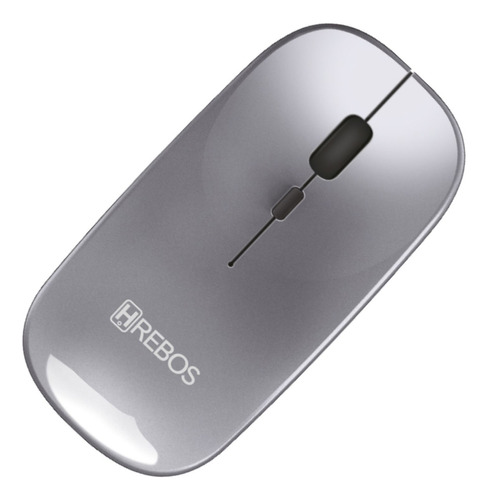 Mouse Sem Fio Usb Bluetooth Computador Tablet Recarregável Cor Prateado