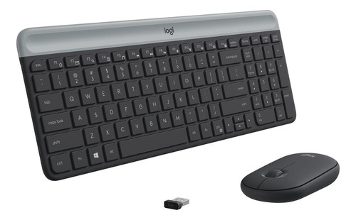 Combo De Teclado Slim E Mouse Sem Fio Logitech - Mk470