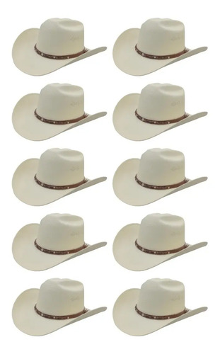 Sombrero Vaquero Para Sol Lona Unisex Horma Elegante (12pz)