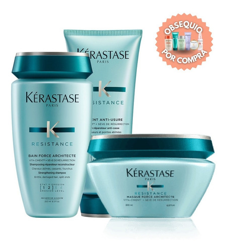 Kit Kérastase Résistance: Shampoo + Crema + Máscara + Regalo