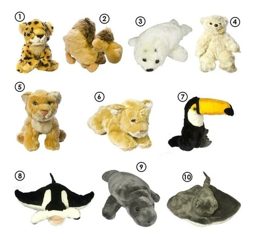 Urso Pelúcias Bichinhos Safari 