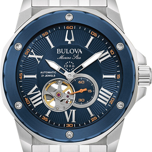 Bulova Automático Marine Star Open Heart Diver's 200m 98a302