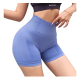 Biker Short Deportivo Tiro Alto Transpirable - Azul