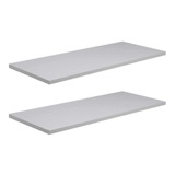 Kit 02 Prateleiras Nichos Mdf 60x20 Branco 15mm Decora Sala.