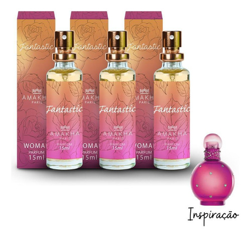 Kit 3 Perfumes Fantastic Feminino 15ml Amakha Paris