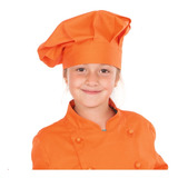 Gorro Chef Para Niño Ajustable Talla 12 Color Naranja