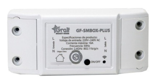 Gralf Gf-smbox-plus Interruptor Wifi Inteligente 16a Inalambrico Domotica Smart Blanco