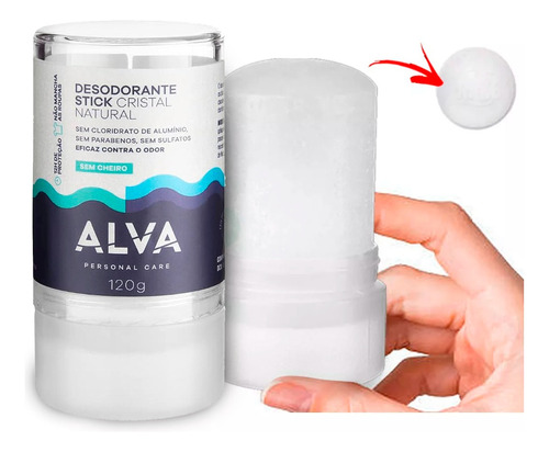Desodorante Alva Cristal Sem Alumínio 120g Natural Vegano