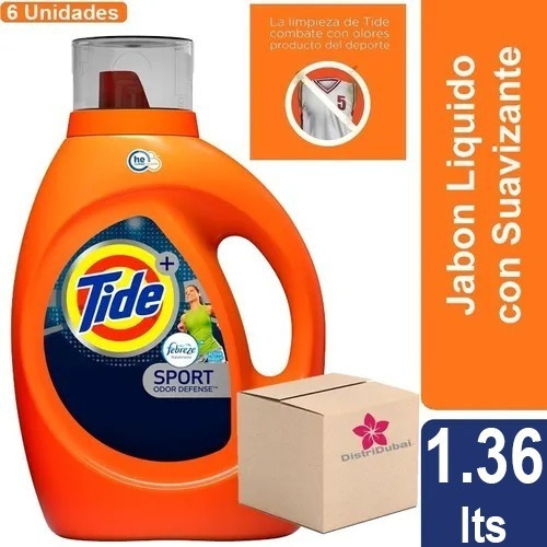 Tide Febreze Sport 1.36l Jabon Liq - Promo X 6u- 174 Lavados