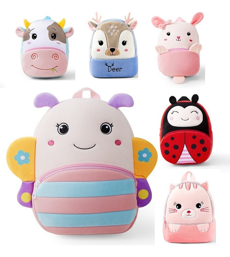 Mochila Infantil Escolar Pequena Pelúcia Animais Creche