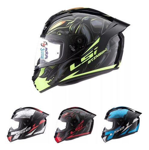 Jm Casco Integral Ls2 352 Rookie Stinger Thunder Con Spoiler