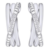 Samaira Jewelry Aretes Aro Con Diamantes Naturales En Plata