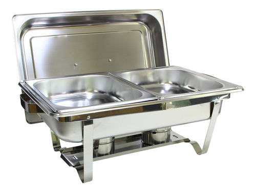 Rechaud Inox 9l 1/2 Panela Banho Maria 2 Cuba Buffet 7335/02