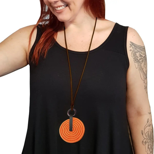 Maxi Colar Longo De Corda Espiral Ajustável Moda Outono