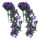 Colgante Artificial Violeta Para Uso Doméstico, 2 Unidades