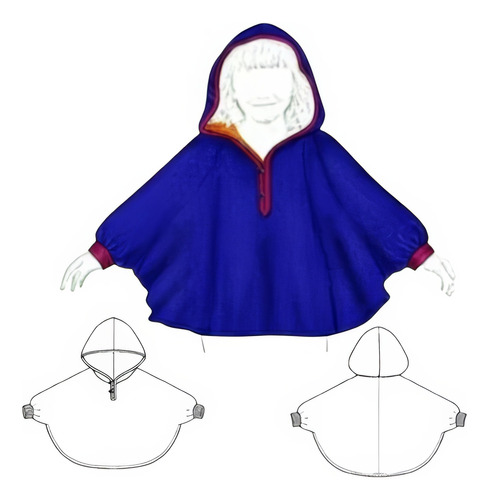 Moldería Textil Unicose - Capa Lluvia Poncho Niña 1302