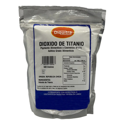 Dióxido De Titanio Grado Alimenticio, Cosmético 500 Gramos | MercadoLibre