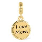 Pingente Life Love Mom Banho Ouro Amarelo Cor Dourado