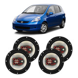 Kit Alto Falante Honda Fit 2003 A 2008 Bravox 200w 4 Portas