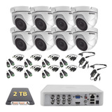 Kit Video Vigilancia 8 Camaras Epcom Domo 1080p 2mp 2 Tb 