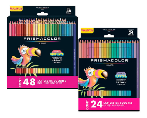 Colores Prismacolor Junior Largos 48 Basicos + 24 Pastel