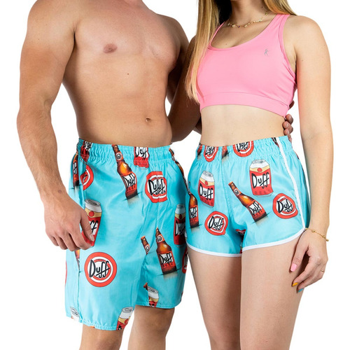 Kit Short Casal Simpsons Praia Verão Desenho Envio Imediato