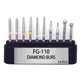 Kit Piedras Turbina Dental Fg 110 Variados X10 Odontología