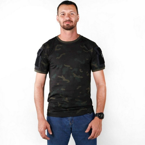 Camiseta Tática Masculina Ranger Bélica - Multicam Black