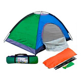 Carpa Camping 3 Personas Tienda Acampar 200x150 Cm + Bolso