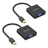 Adaptador Mini Displayport A Vga, Paquete De 2, Puerto De Pa