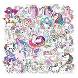 Set 50 Stickers Unicornios Kawaii Decorativo Animé Niñas