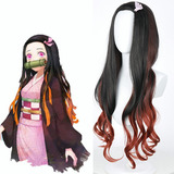 Peluca De Cosplay Mujer Nezuko Kamado De Demon Slayer